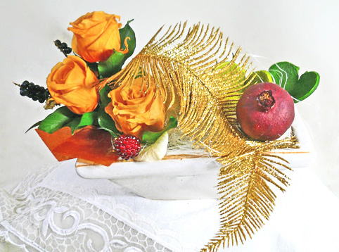 �I�����W�̃o���ƁA�U�N���̃v���U�A�����W