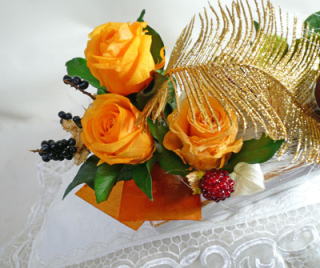 �I�����W�̃o���ƁA�U�N���̃v���U�A�����W